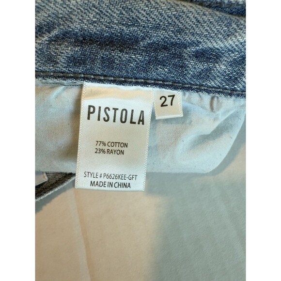 Pistola Jeans Women's Size 27 Light Blue 5-Pocket Distressed Denim Blue - Picture 4 of 13